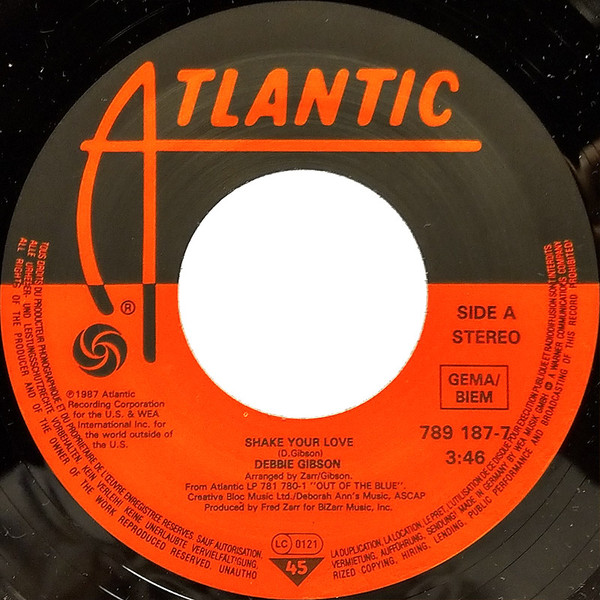 Debbie Gibson - Shake Your Love | Atlantic (789 187-7) - 3