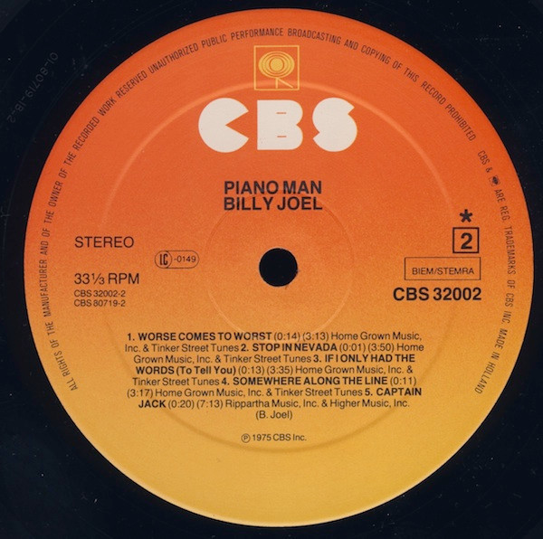 Billy Joel - Piano Man | CBS (32002) - 3 Billy Joel - Piano Man | CBS (32002) - 3