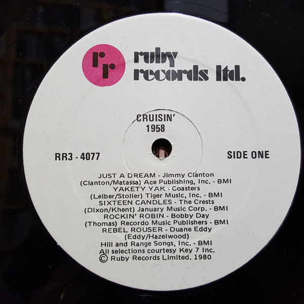 Various - Cruisin' 1958 | Ruby Records Limited (RR3-4077) - 3