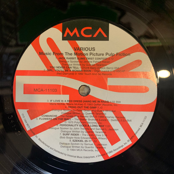 Various - Pulp Fiction (Music From The Motion Picture) | MCA Records (MCA-11103) - 3 Various - Pulp Fiction (Music From The Motion Picture) | MCA Records (MCA-11103) - 3