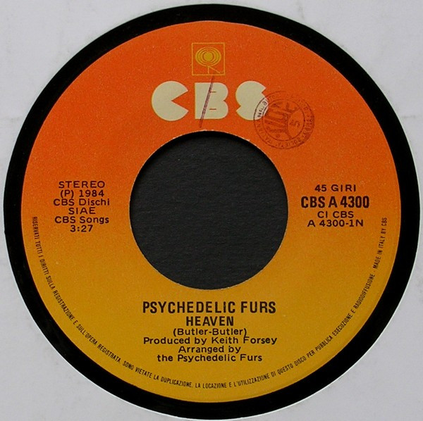 The Psychedelic Furs - Heaven | CBS (CBS A 4300) - 3