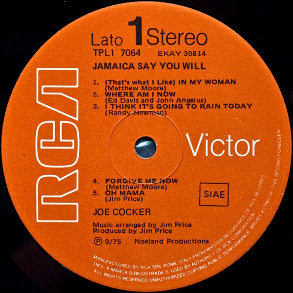 Joe Cocker - Jamaica Say You Will | RCA (TPL1 7064) - 3 Joe Cocker - Jamaica Say You Will | RCA (TPL1 7064) - 3