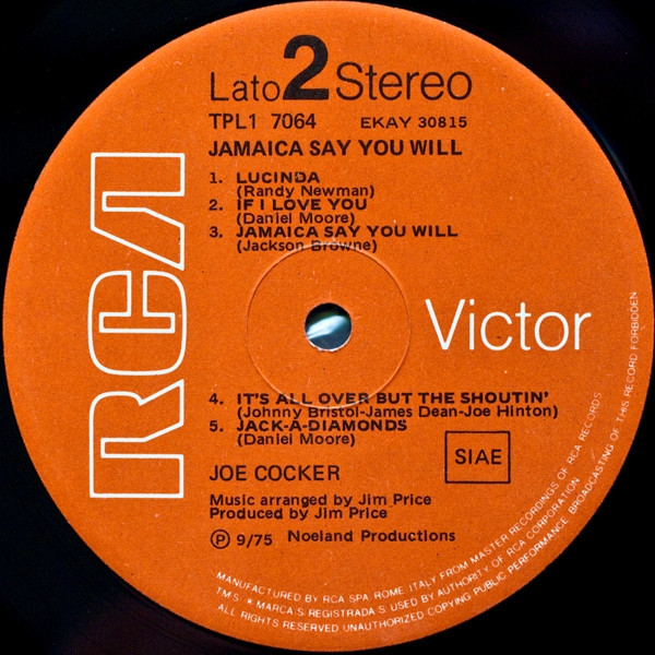 Joe Cocker - Jamaica Say You Will | RCA (TPL1 7064) - 4 Joe Cocker - Jamaica Say You Will | RCA (TPL1 7064) - 4