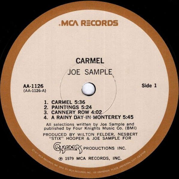 Joe Sample - Carmel | MCA Records (AA-1126) - 2
