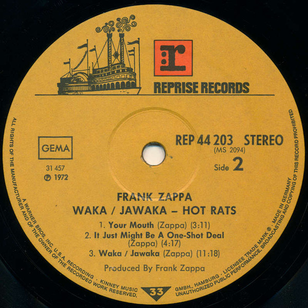 Frank Zappa - Waka / Jawaka - Hot Rats | Reprise Records (REP 44 203) - 4 Frank Zappa - Waka / Jawaka - Hot Rats | Reprise Records (REP 44 203) - 4