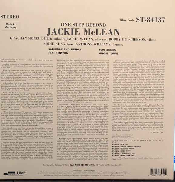 Jackie McLean - One Step Beyond | Blue Note (ST-84137) - 2