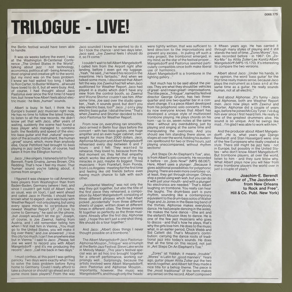 Trilogue - Live At The Berlin Jazz Days [Vinyl] | MPS Records (0068.175) - 4