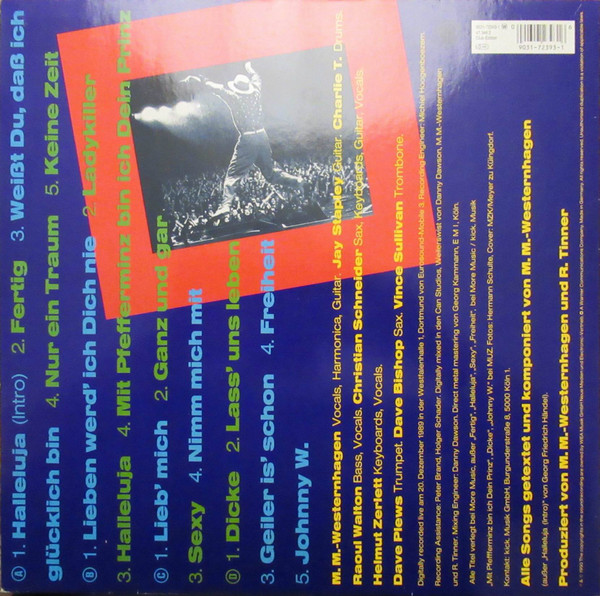 Marius Müller-Westernhagen - Live | Warner Bros. Records (9031-72393-1) - 3