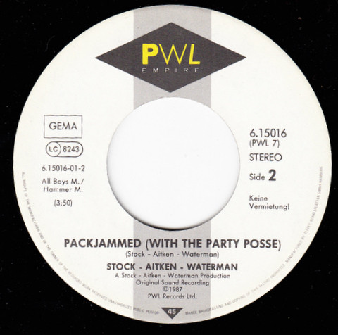 Stock, Aitken & Waterman - Packjammed (With The Party Posse) | PWL Empire (6.15016) - 3