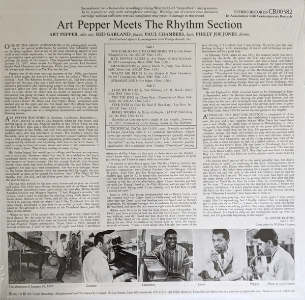 Art Pepper - Art Pepper Meets The Rhythm Section | Craft Recordings (CR00382) - 2