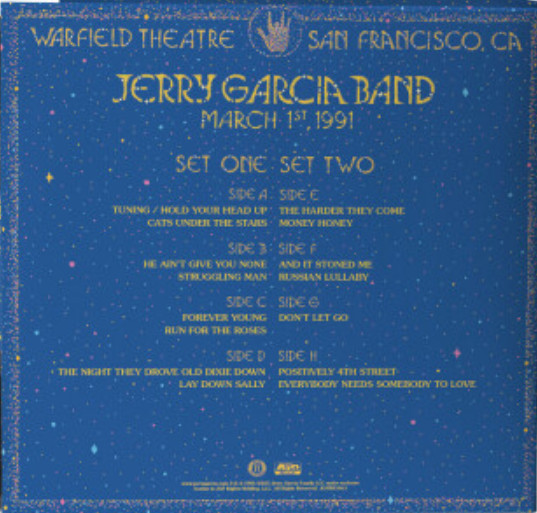 The Jerry Garcia Band - Live At The Warfield, March 1st, 1991 | Round Records (JGFRR1063) - 2