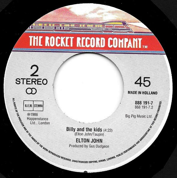 Elton John & Cliff Richard - Slow Rivers | The Rocket Record Company (888 191-7) - 2 Elton John & Cliff Richard - Slow Rivers | The Rocket Record Company (888 191-7) - 2