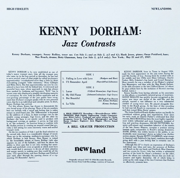 Kenny Dorham With Sonny Rollins - Jazz Contrasts | New Land (NEWLAND006) - 2 Kenny Dorham With Sonny Rollins - Jazz Contrasts | New Land (NEWLAND006) - 2