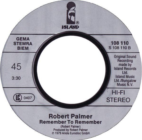 Robert Palmer - Addicted To Love | Island Records (108 110) - 4