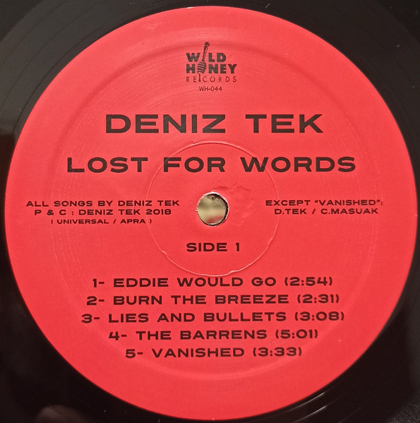 Deniz Tek - Lost For Words | Wild Honey Records (WH-044) - 3