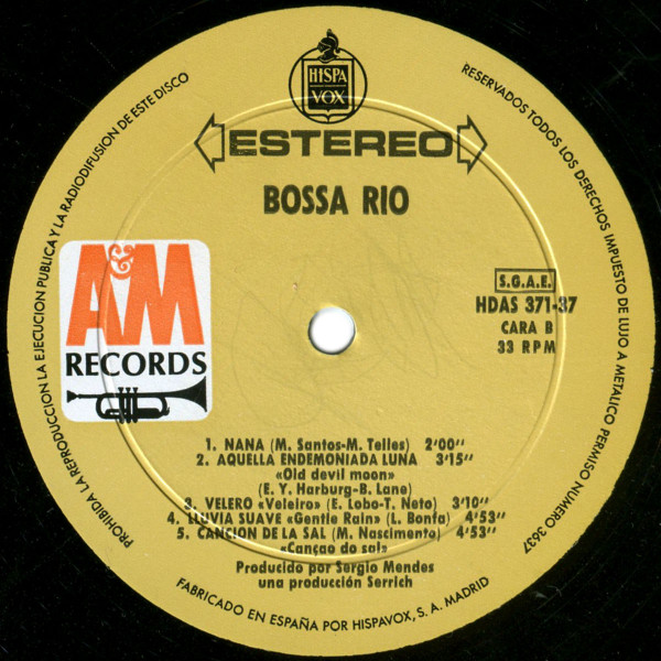 Bossa Rio - Bossa Rio | A&M Records (HDA (S) 371-37) - 4