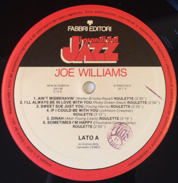 Joe Williams - Joe Williams | Fabbri Editori (GdJ 90) - 3 Joe Williams - Joe Williams | Fabbri Editori (GdJ 90) - 3