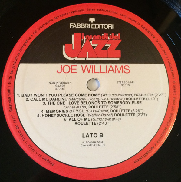 Joe Williams - Joe Williams | Fabbri Editori (GdJ 90) - 4 Joe Williams - Joe Williams | Fabbri Editori (GdJ 90) - 4