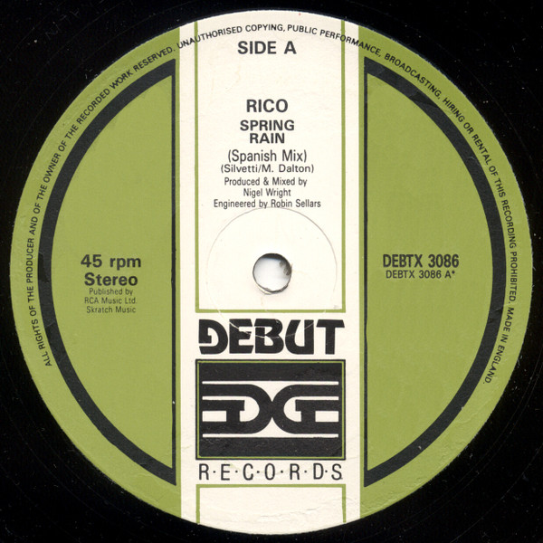 Rico - Spring Rain | Debut Edge Records (DEBTX 3086) - 3