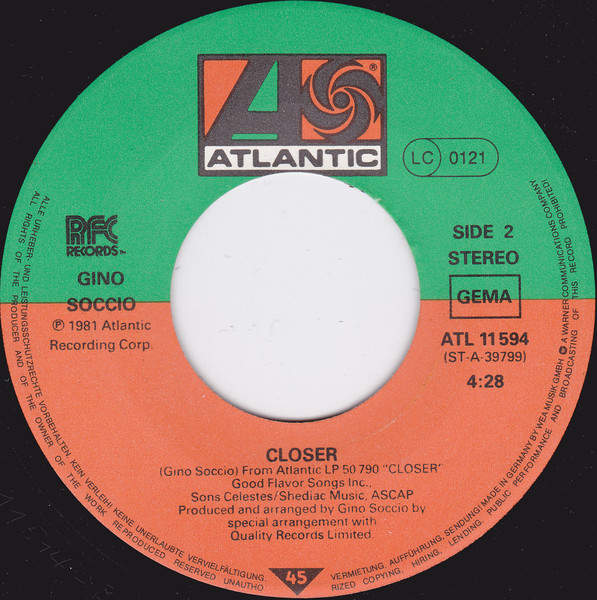 Gino Soccio - Try It Out | Atlantic (ATL 11 594) - 3