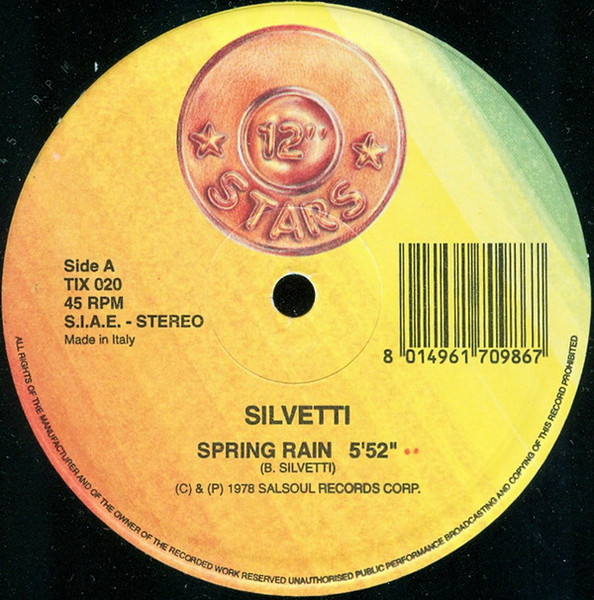 Bebu Silvetti / Joe Bataan - Spring Rain / Rap - O - Clap - O | 12 Inch Stars (TIX 020) - 3 Bebu Silvetti / Joe Bataan - Spring Rain / Rap - O - Clap - O | 12 Inch Stars (TIX 020) - 3