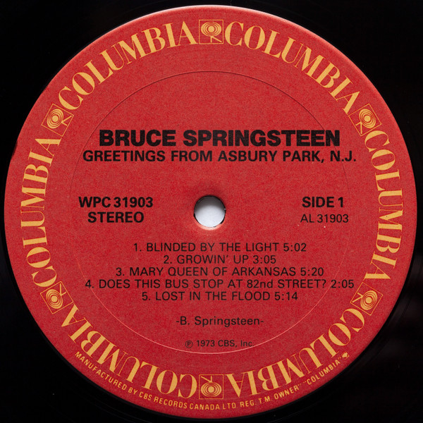 Bruce Springsteen - Greetings From Asbury Park, N.J. | Columbia (WPC 31903) - 3 Bruce Springsteen - Greetings From Asbury Park, N.J. | Columbia (WPC 31903) - 3