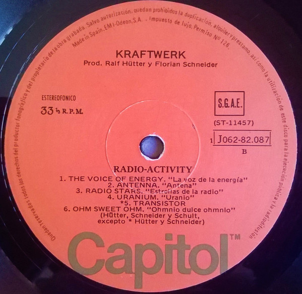 Kraftwerk - Radio-Activity | Capitol Records (1 J 062-82087) - 4 Kraftwerk - Radio-Activity | Capitol Records (1 J 062-82087) - 4