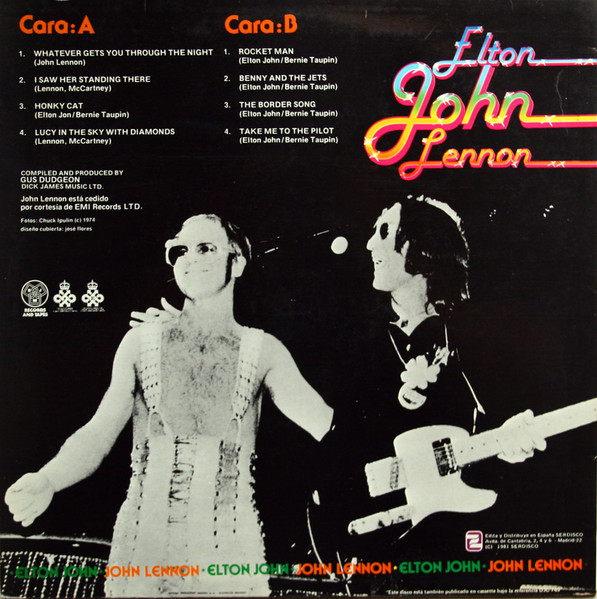 Elton John , John Lennon - "John & John" - Vinilo | DJM Records (DJL-7049) - 2 Elton John , John Lennon - "John & John" - Vinilo | DJM Records (DJL-7049) - 2