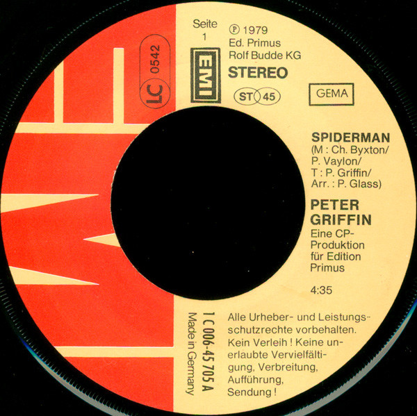Peter Griffin - Spiderman | EMI (1C 006-45 705) - 2 Peter Griffin - Spiderman | EMI (1C 006-45 705) - 2