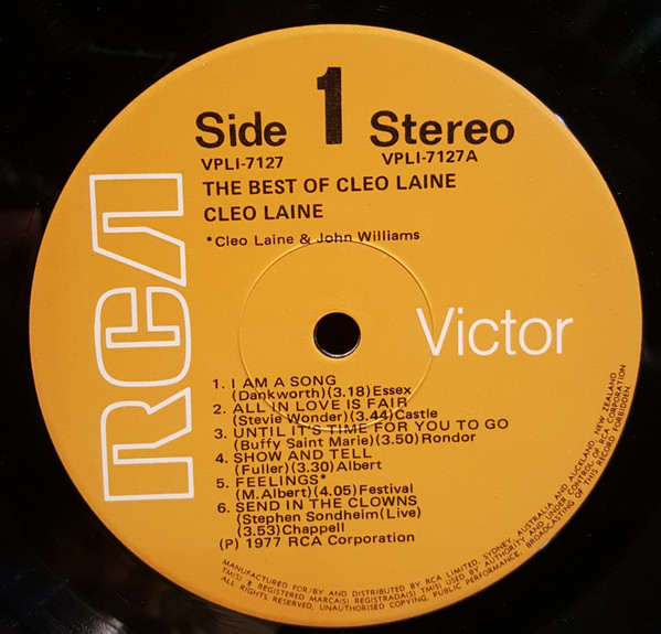 Cleo Laine - The Best Of Cleo Laine | RCA Victor (VPL 1-7127) - 3