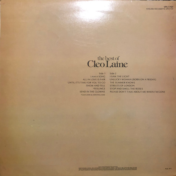 Cleo Laine - The Best Of Cleo Laine | RCA Victor (VPL 1-7127) - 2