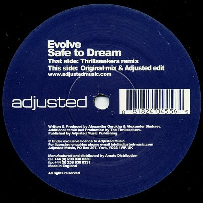 Evolve - Safe To Dream | Adjusted Music (ADJ003) - 4 Evolve - Safe To Dream | Adjusted Music (ADJ003) - 4