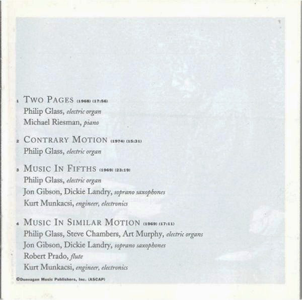 Philip Glass - Two Pages; Contrary Motion; Music In Fifths; Music In Similar Motion | Elektra Nonesuch (7559-79326-2) - 4 Philip Glass - Two Pages; Contrary Motion; Music In Fifths; Music In Similar Motion | Elektra Nonesuch (7559-79326-2) - 4