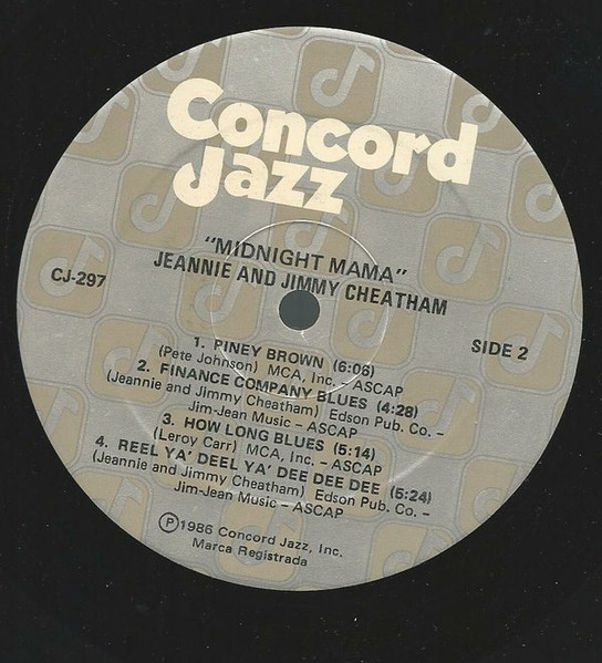 Jeannie & Jimmy Cheatham - Midnight Mama | Concord Jazz (CJ 297) - 4