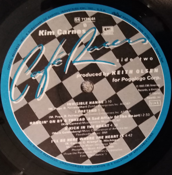 Kim Carnes - Café Racers | EMI America (64 7171061) - 3