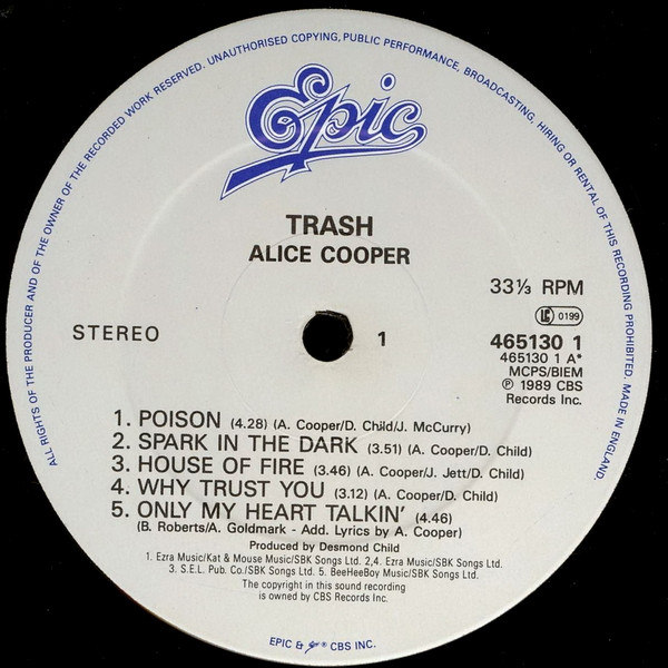 Alice Cooper - Trash | Epic (465130 1) - 2