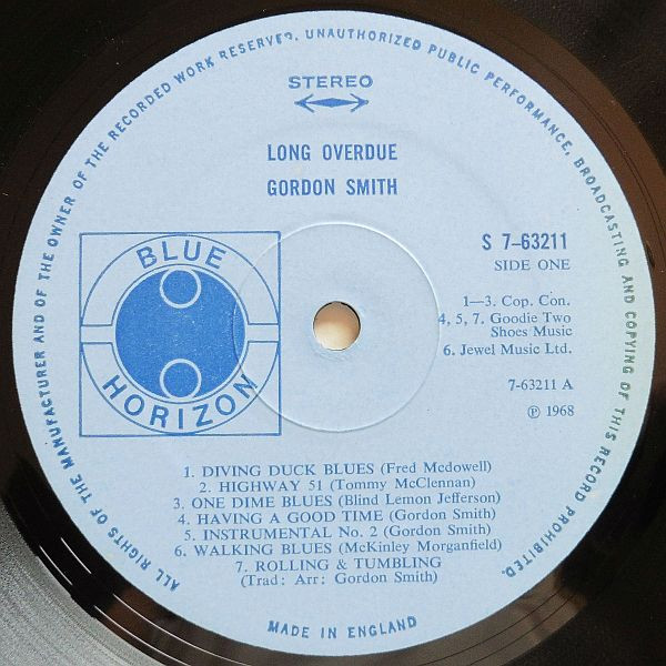 Gordon Smith - Long Overdue | Blue Horizon (S 7-63211) - 3