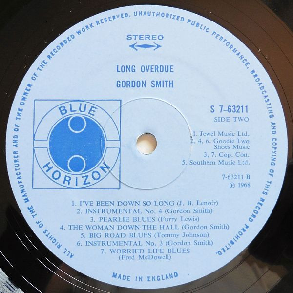 Gordon Smith - Long Overdue | Blue Horizon (S 7-63211) - 4