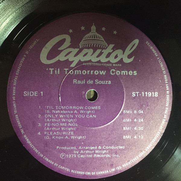 Raul De Souza - 'Til Tomorrow Comes [Vinyl] | Capitol Records (ST-11918) - 2