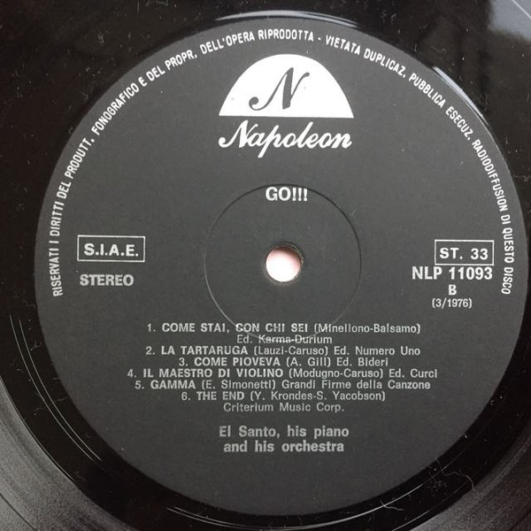 El Santo - Go!!! El Santo, His Piano & His Orchestra | Napoleon (NLP 11093) - 4