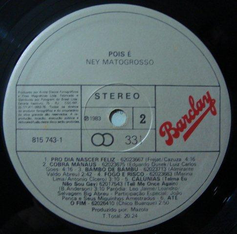 Ney Matogrosso - ...Pois É | Barclay (815 743-1) - 4