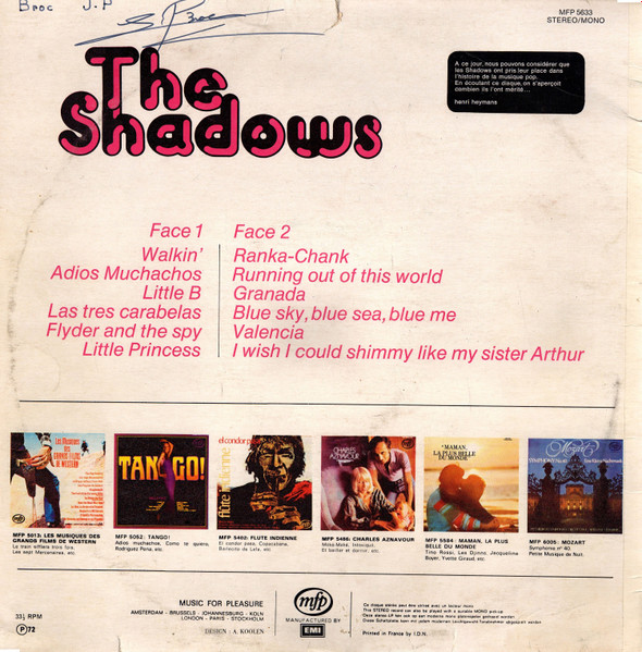The Shadows - The Shadows | Music For Pleasure (2M046-05589) - 2