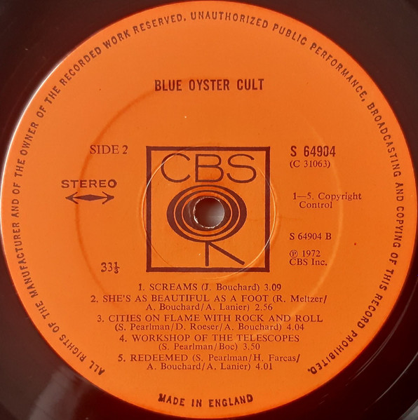 Blue Öyster Cult - Blue Öyster Cult | CBS (64904) - 4 Blue Öyster Cult - Blue Öyster Cult | CBS (64904) - 4