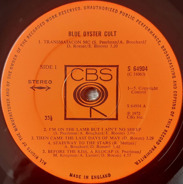 Blue Öyster Cult - Blue Öyster Cult | CBS (64904) - 3 Blue Öyster Cult - Blue Öyster Cult | CBS (64904) - 3