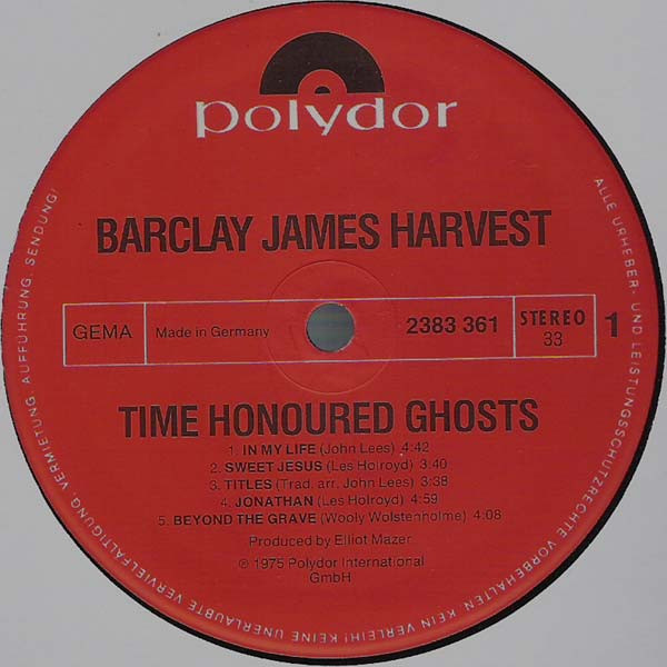 Barclay James Harvest - Time Honoured Ghosts | Polydor (2383 361) - 3