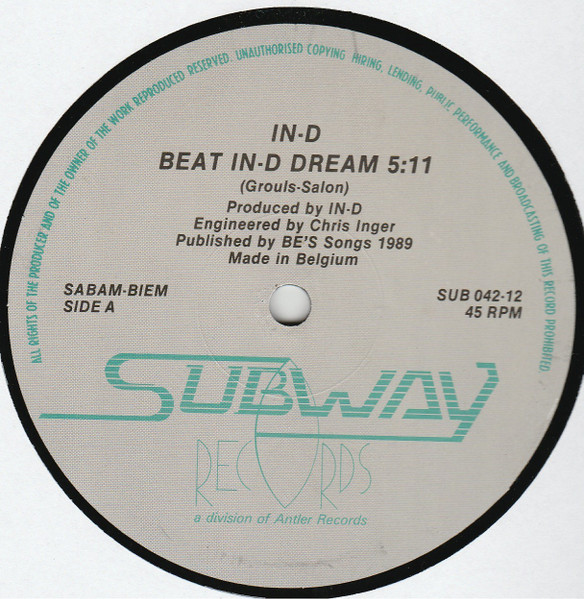 In-D - Beat In-D Dream | Subway (SUBWAY 042) - 3