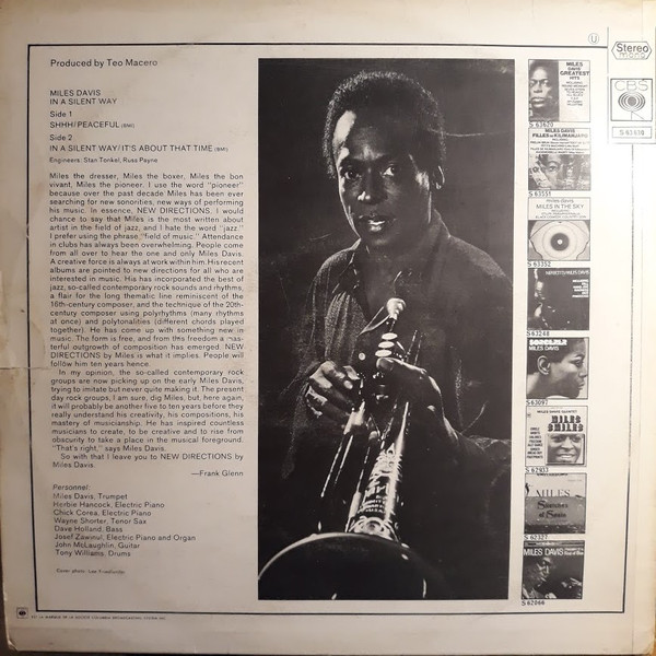 Miles Davis - In A Silent Way | CBS (S 63630) - 2