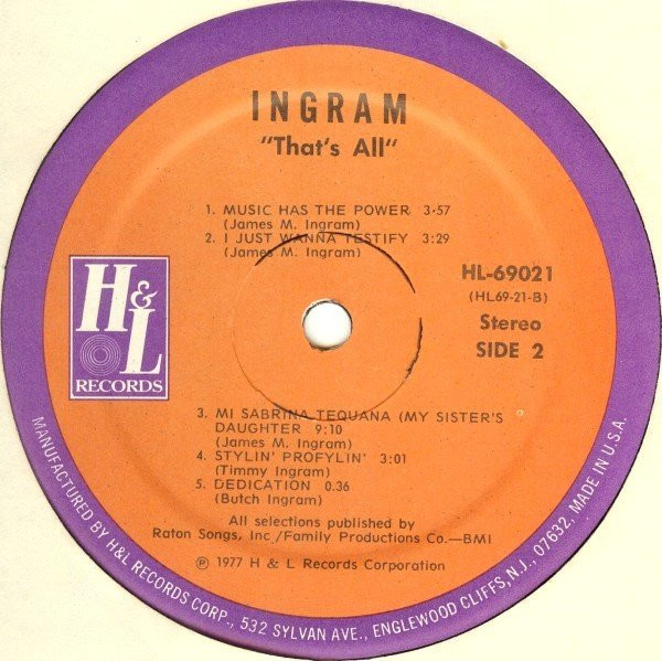 Ingram - That's All | H & L Records (HL-69021) - 4