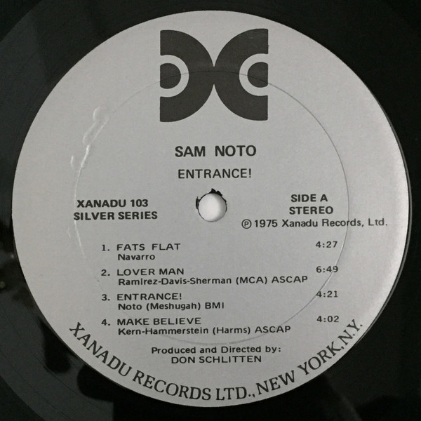 Sam Noto - Entrance! | Xanadu Records (Xanadu 103) - 3