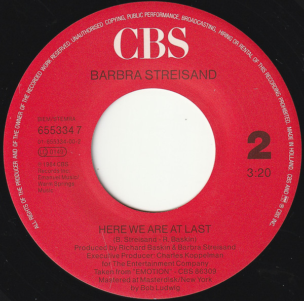 Barbra Streisand - We're Not Makin' Love Anymore | CBS (655334 7) - 4 Barbra Streisand - We're Not Makin' Love Anymore | CBS (655334 7) - 4